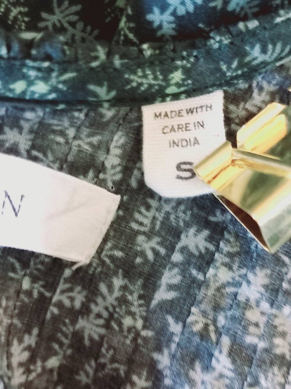 DOEN green floral cotton blouse - Picture 14 of 15